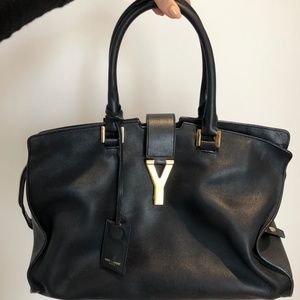 Original Saint Laurent black leather bag in fair condition